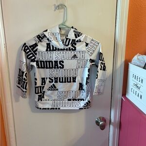 Adidas Kids White Graphic Hoodie